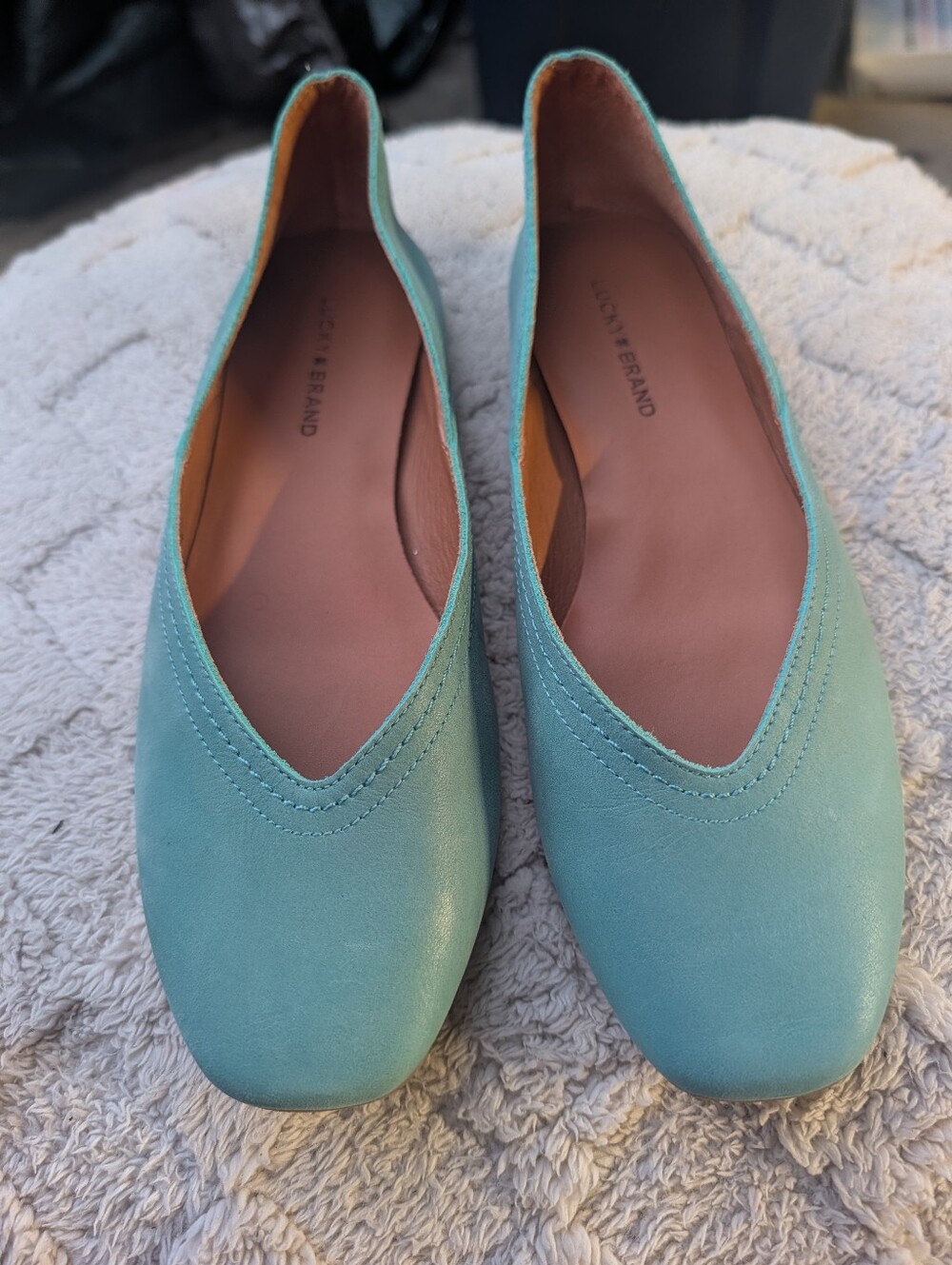 Lucky Brand Light Torquise Blue Leather Flats Size 7.5